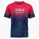 CAMISETA DE ATLETISMO TRI ROJA AZUL UNISEX