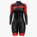 UNIFORME DE CICLISMO NEGRO ROJO UNISEX