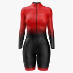 UNIFORME DE CICLISMO ROJO NEGRO UNISEX