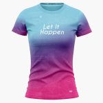 CAMISETA DE ATLETISMO AZUL PASTEL FUCSIA UNISEX