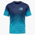 CAMISETA DE ATLETISMO TRI TONOS AZULES UNISEX