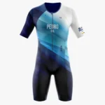 TRAJE DE TRIATLON LINEAS AZUL BLANCO UNISEX