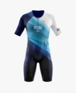 TRAJE DE TRIATLON LINEAS AZUL BLANCO UNISEX
